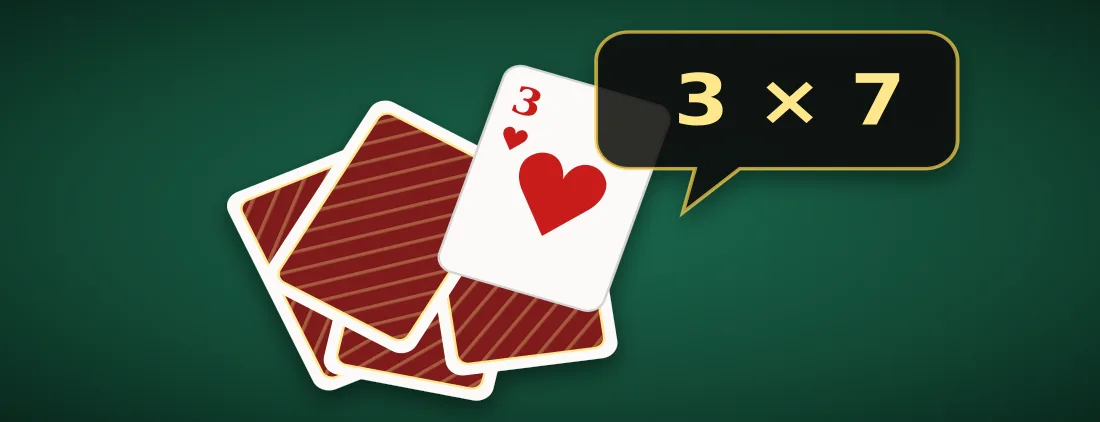Cards played face down and a claim of three sevens